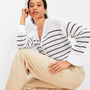 LOFT | NWT Henley Texture Stripe Sweater